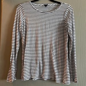 J. Crew | Black Striped Featherweight Long Sleeve